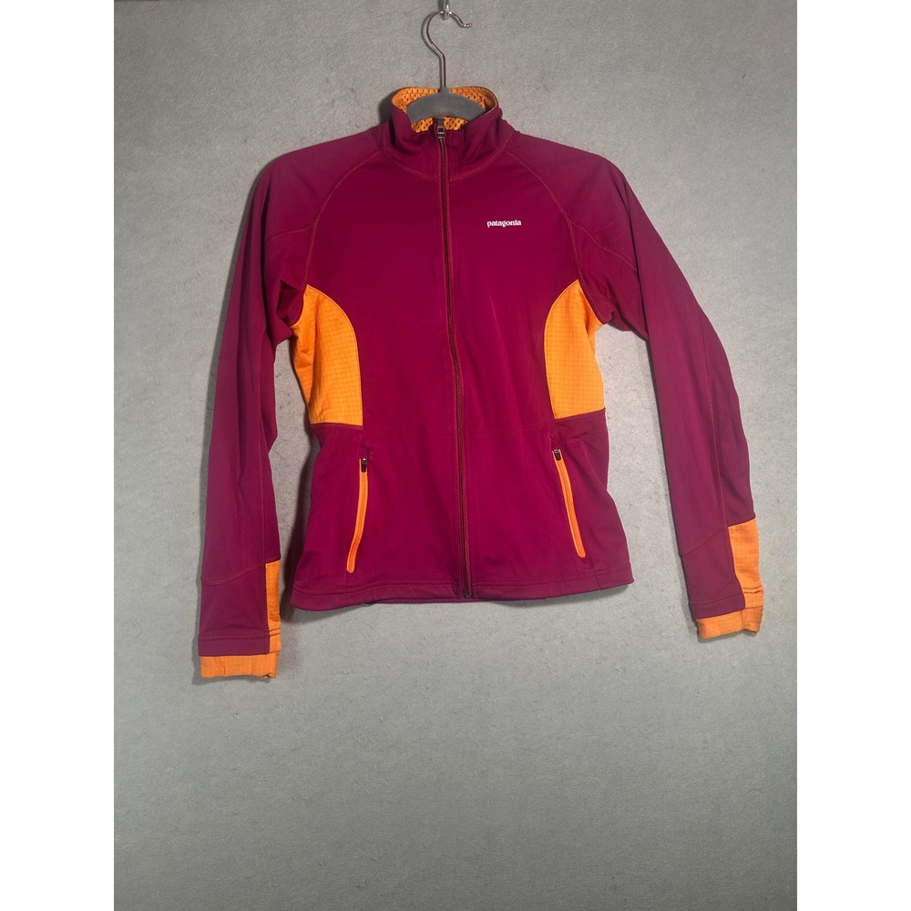 Patagonia Polartec Power Dry Jacket Womens XS Magenta Orange Full Zip Running